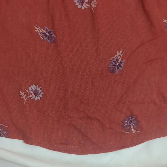 Lucky Brand Floral Peasant Top, Color Rust Size L - Picture 7 of 14
